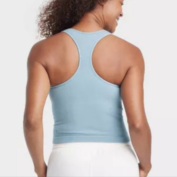 All In Motion Seamless Racerback Ribbed Tank Top Size XL Slate Blue - Picture 2 of 7